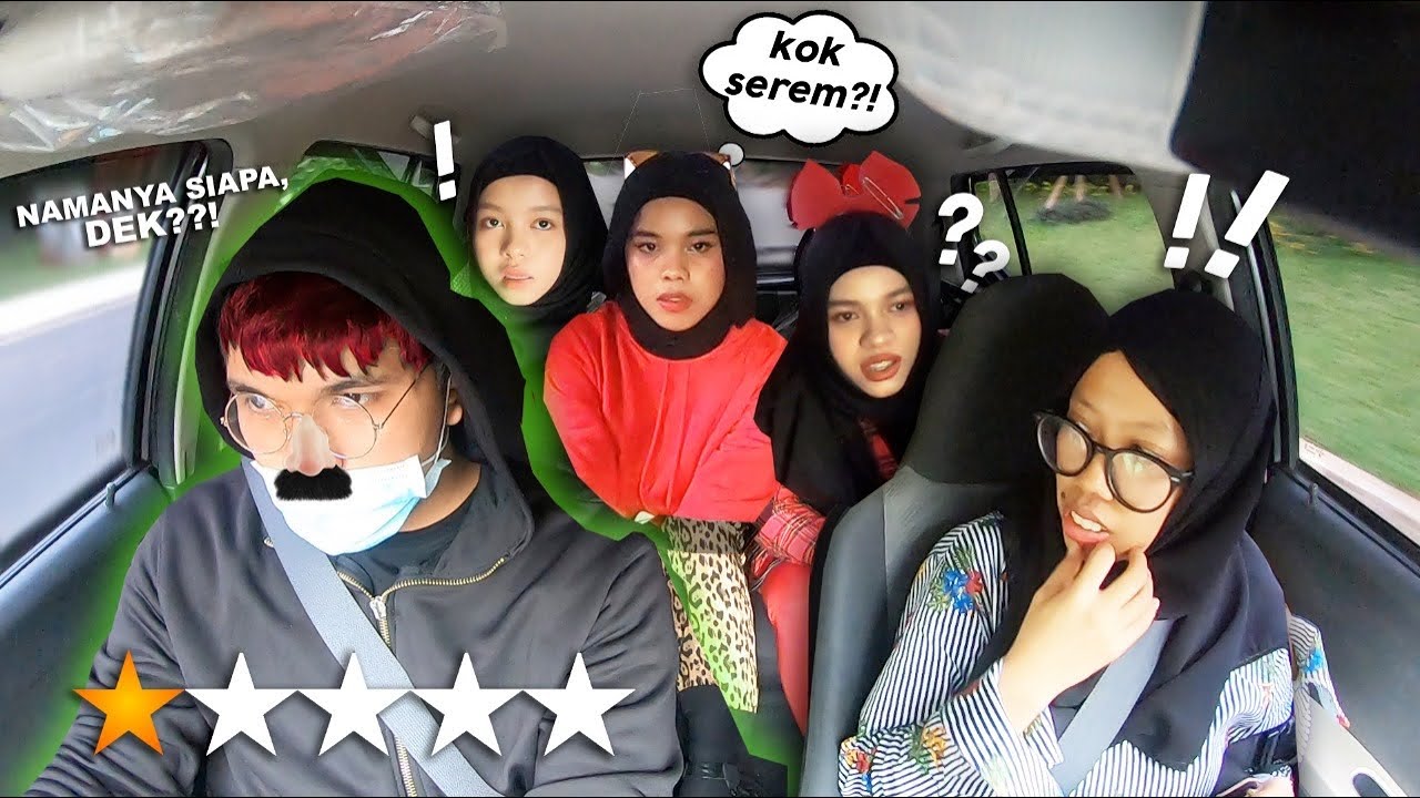 PRANK Nyamar Jadi Taxi Online Jemput Adek2ku *Mereka Lari Keluar*