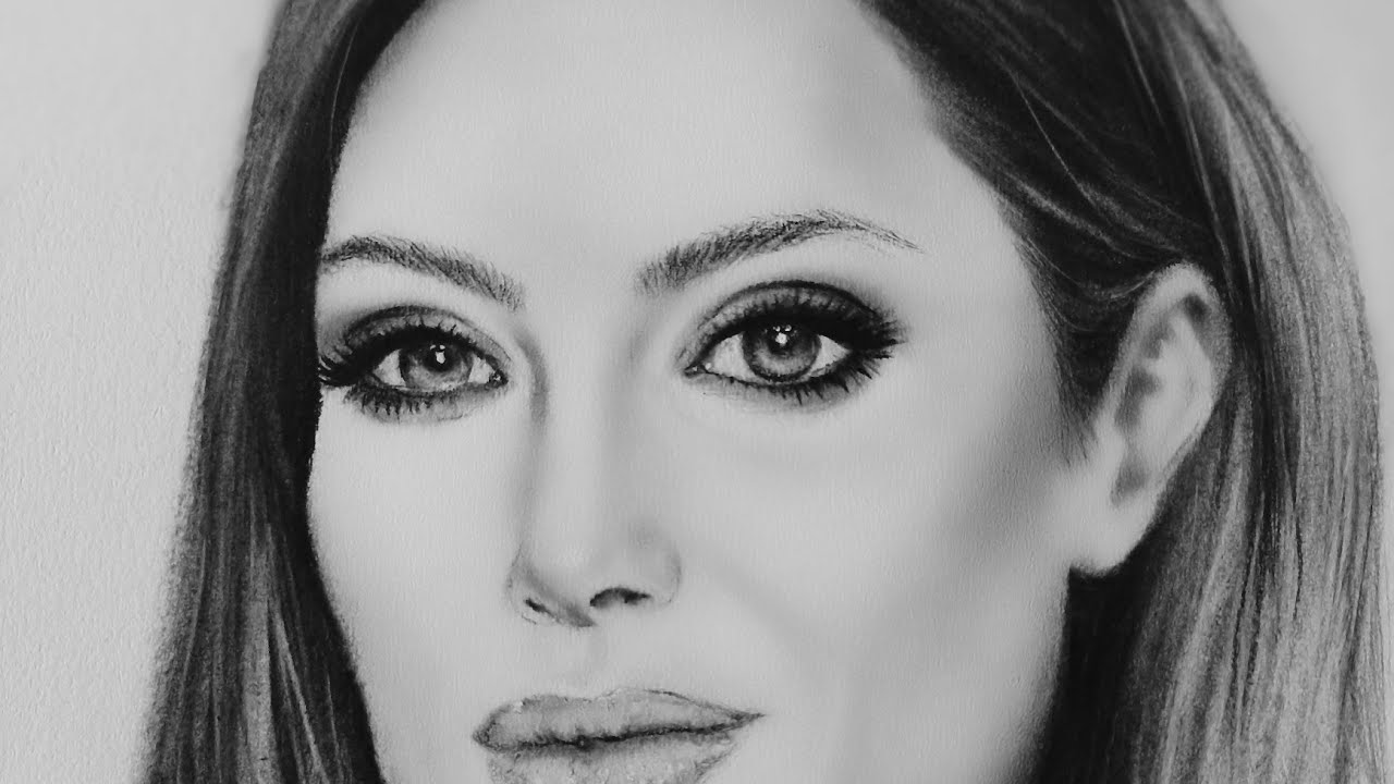 Drawing a beautiful Portrait | Pencil drawing | Angelina Jolie