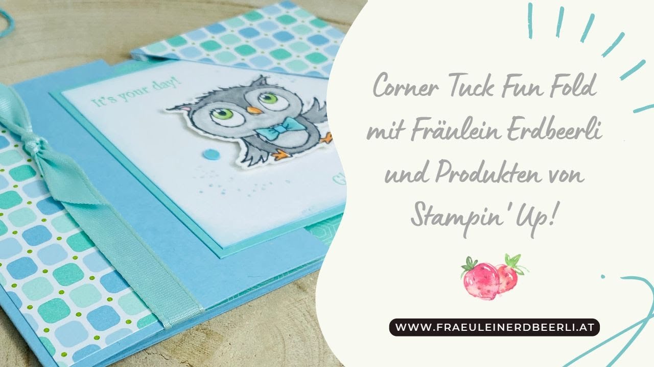 Eulenpost Corner Tuck Fun Fold Karte mit Produkten von Stampin' Up!