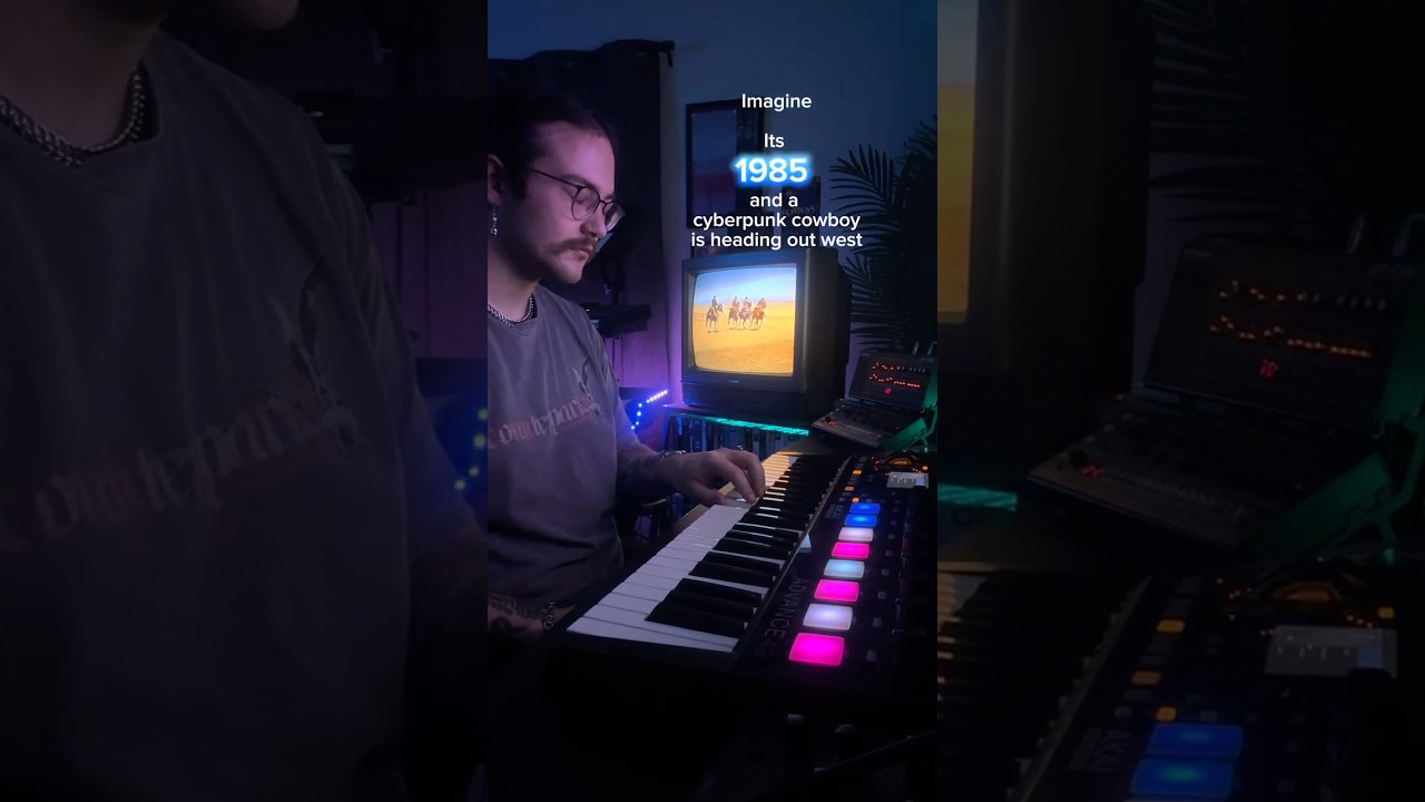 Meet the NEON COWBOY 💙🤠💙 #synthwave #80s #music