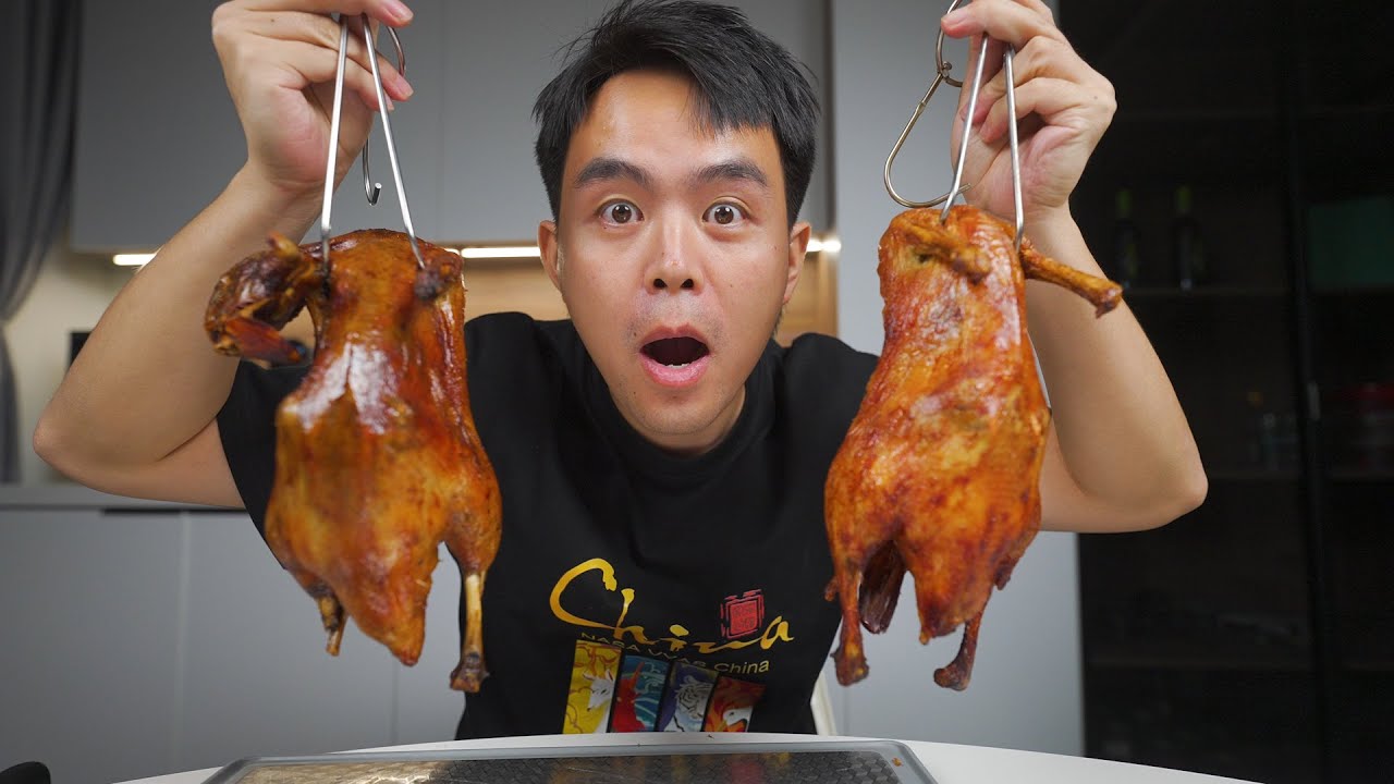 原来街边18元一只的烤鸭也有科技？小伙在家做出来就不用排队买了