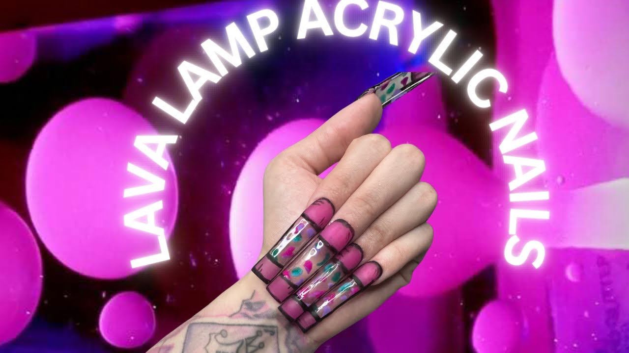 Lava Lamp acrylic nails | Design Polygel Friendly | Beginner Friendly