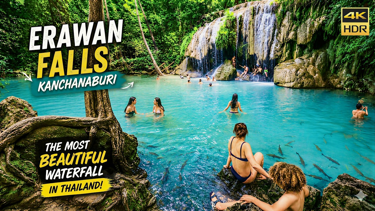 Erawan Falls The Most Beautiful Waterfall in Thailand | Erawan National Park Kanchanaburi