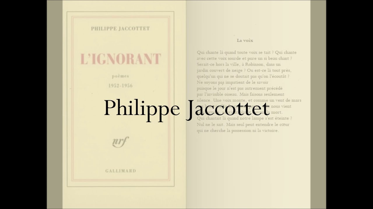 La voix, Philippe Jaccottet