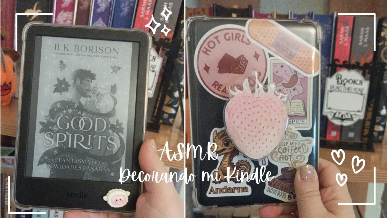 Asmr decorando mi nuevo Kindle🥰📚