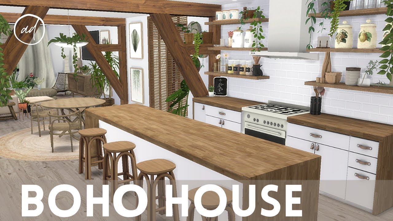 ДОМ В СТИЛЕ БОХО || Sims 4 || CC SPEED BUILD