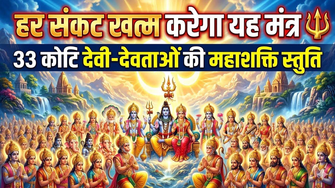 हर संकट खत्म करेगा यह मंत्र 🔱 33 कोटि देवी-देवताओं की महाशक्ति स्तुति  Ghar Shanti MantraI