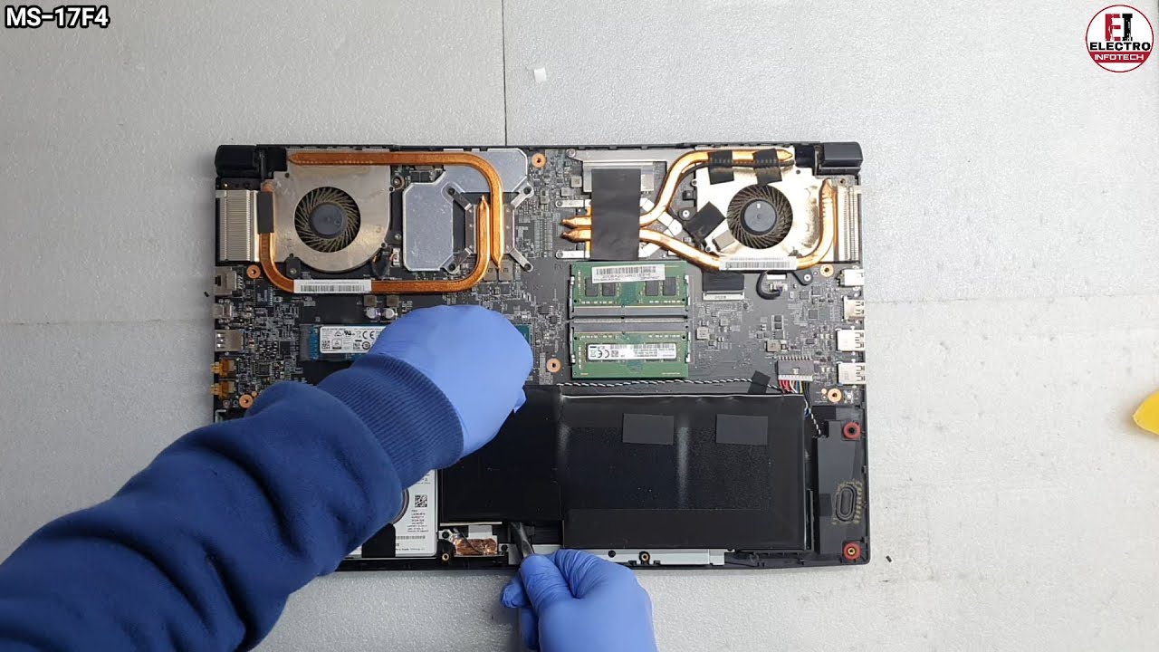 How To Replace Battery MSI MS-17F4 Laptop / Disassembly