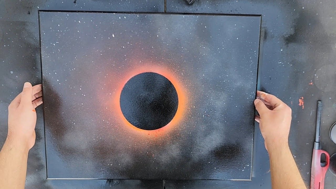 The Hidden Sun - Eclipse Spray Paint Art by Jonathan Escobar