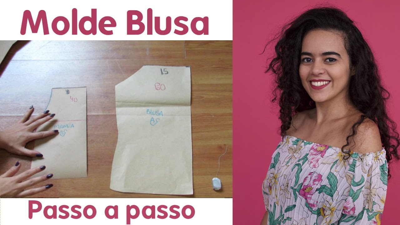 Aula 22 Molde blusa ombro a ombro com elástico Alana Santos Blogger