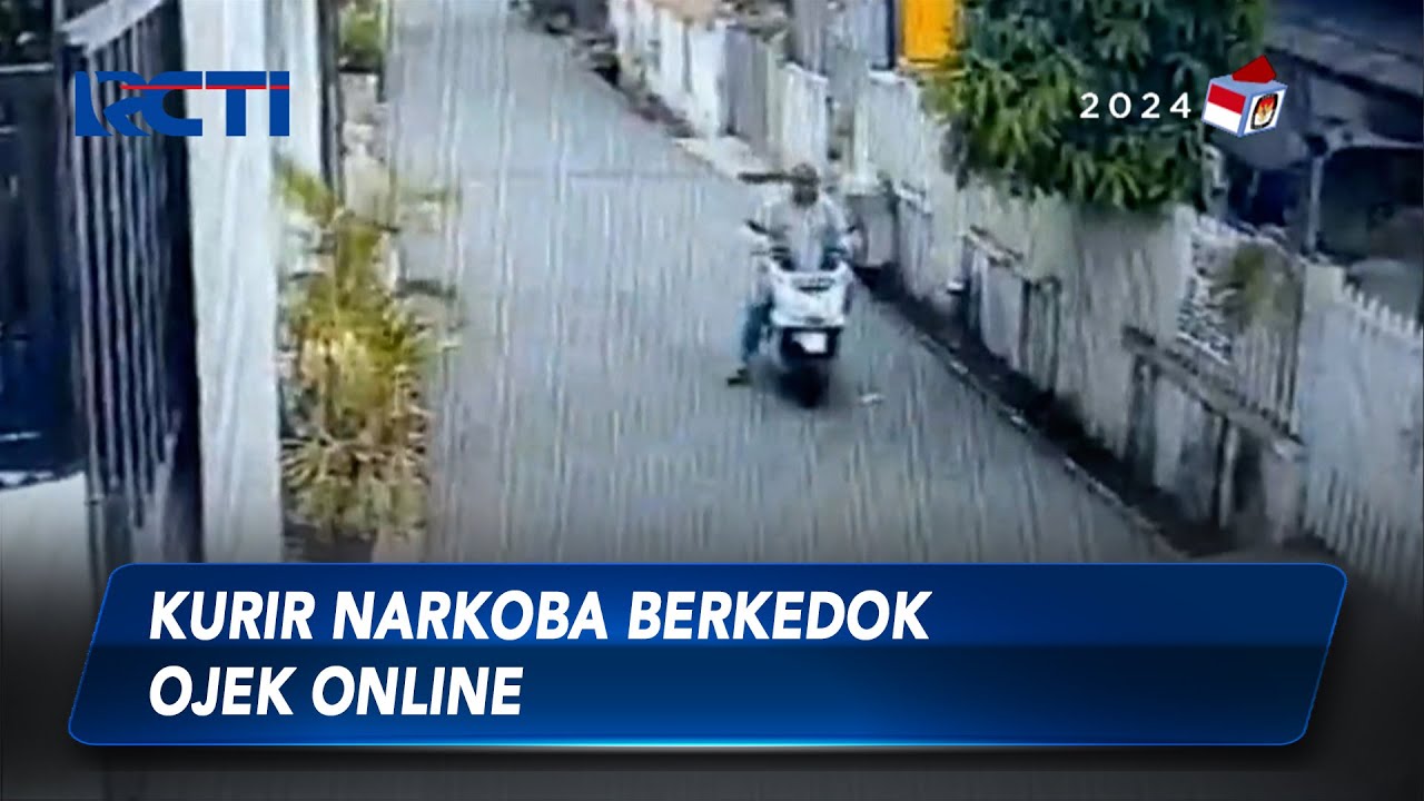 Detik-Detik Kurir Narkoba Berkedok Ojek Online Terekam CCTV