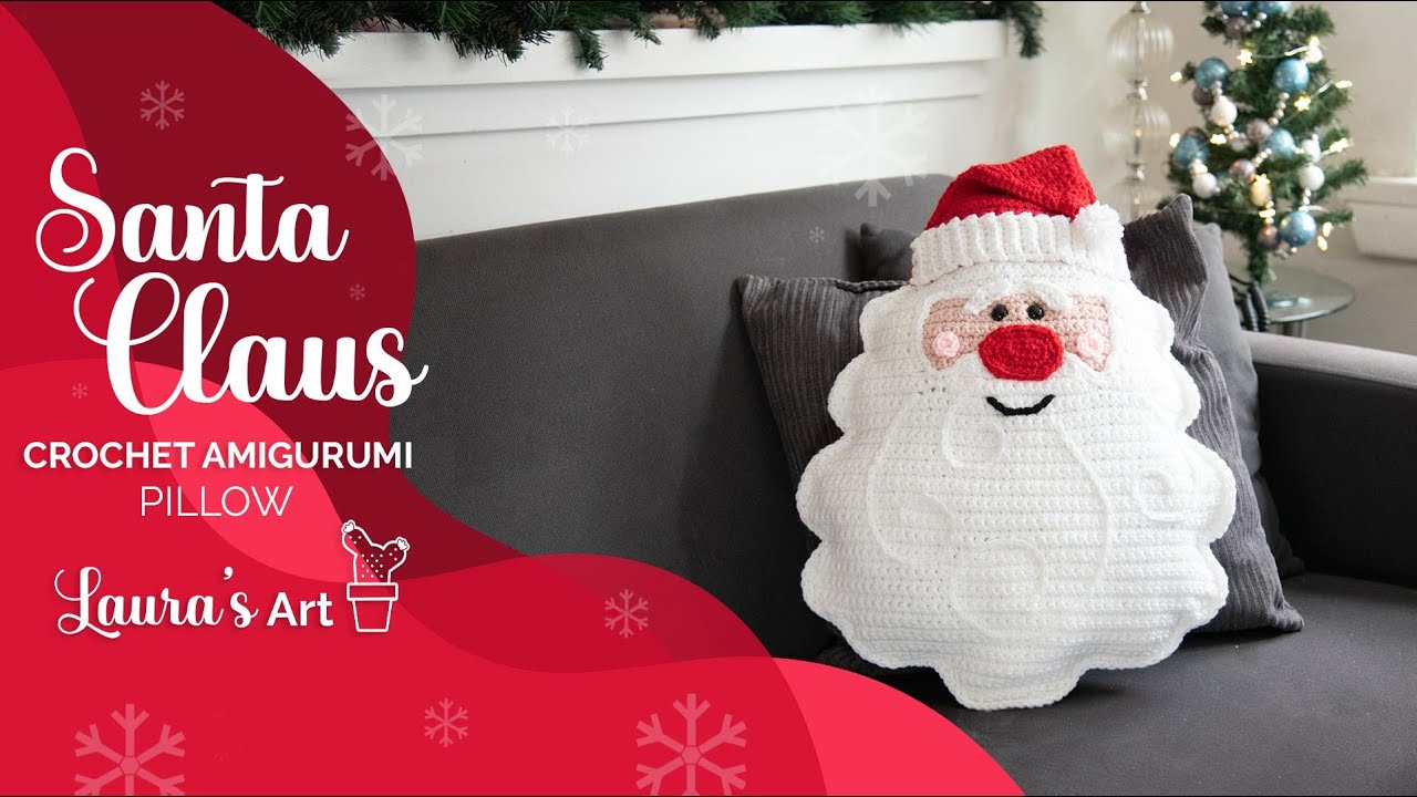 Santa Claus Amigurumi Crochet Pillow – Step-by-Step English Tutorial