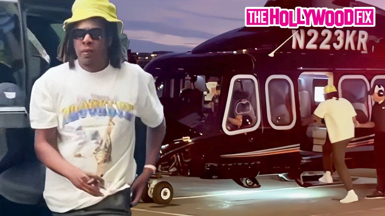 Jay-Z Boards A Private Helicopter To The Hamptons After Dinner At With Friends At Marea In New York