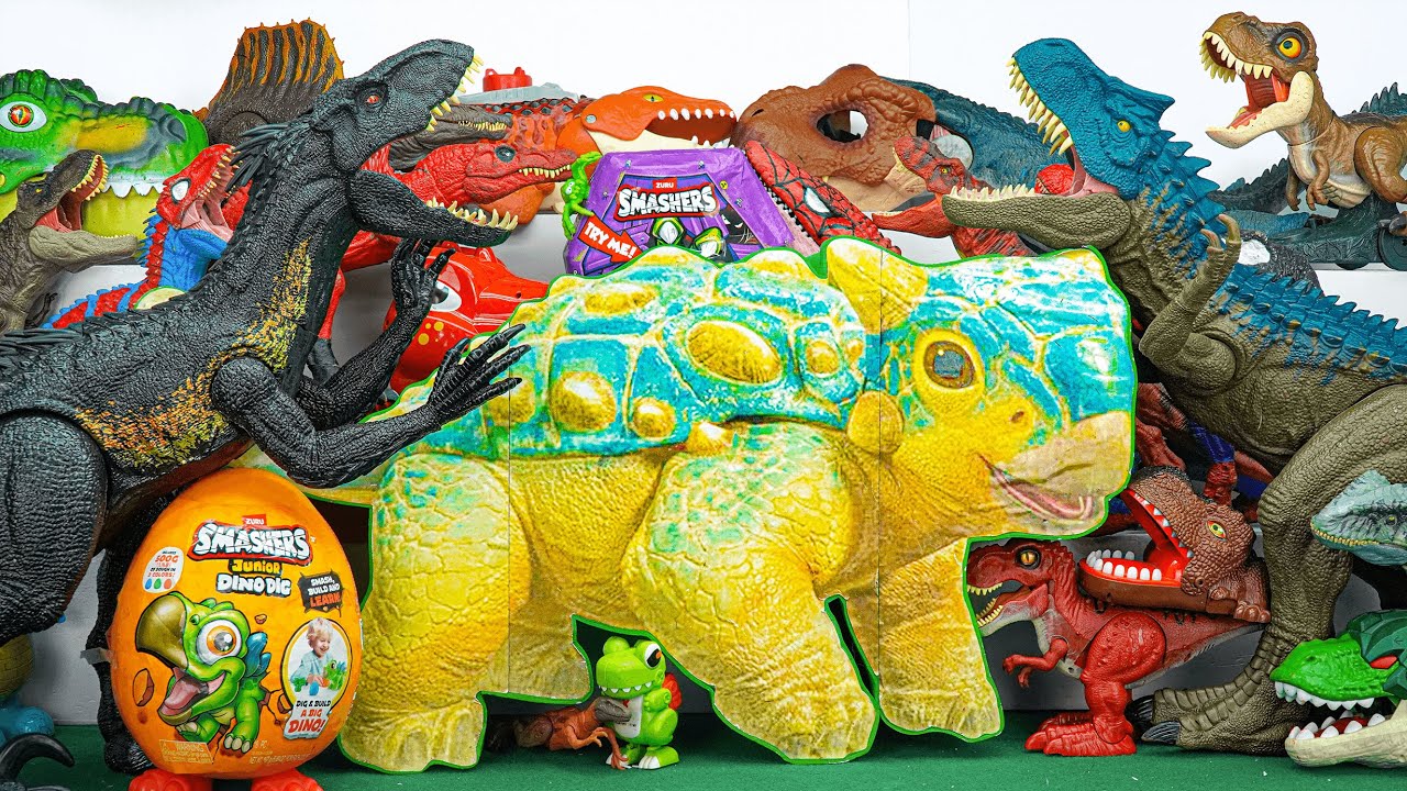 Jurassic World Unboxing Review Dinosaur T-rex Spinosaurus D-rex Allosaurus Cetarosaurus Eggs ASMR