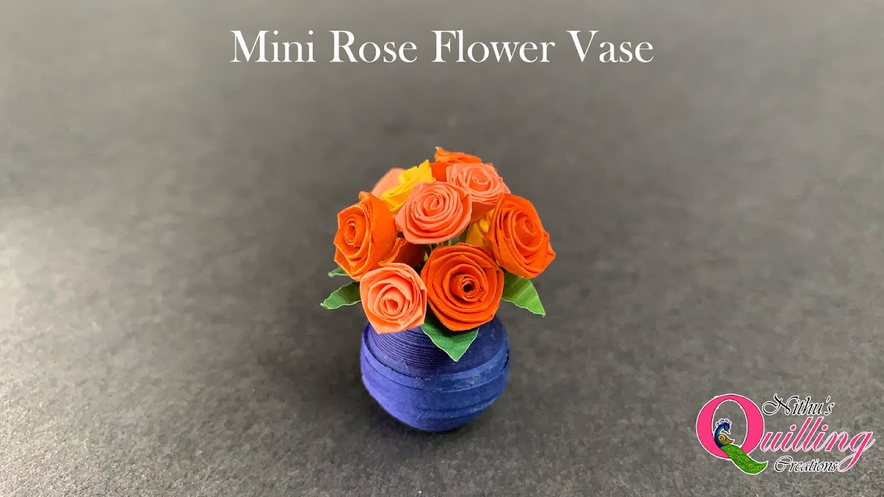 How to quill Rose / Mini Flower Vase #paperrose #quillingrose #quillingflowerpot #mothersdayquilling