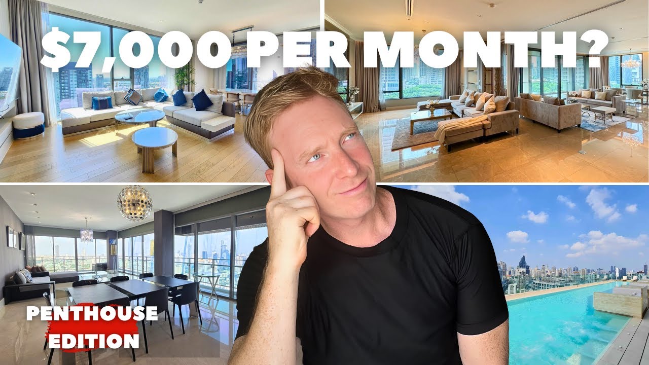 Touring 3 Luxury PENTHOUSE Condos in Central BANGKOK