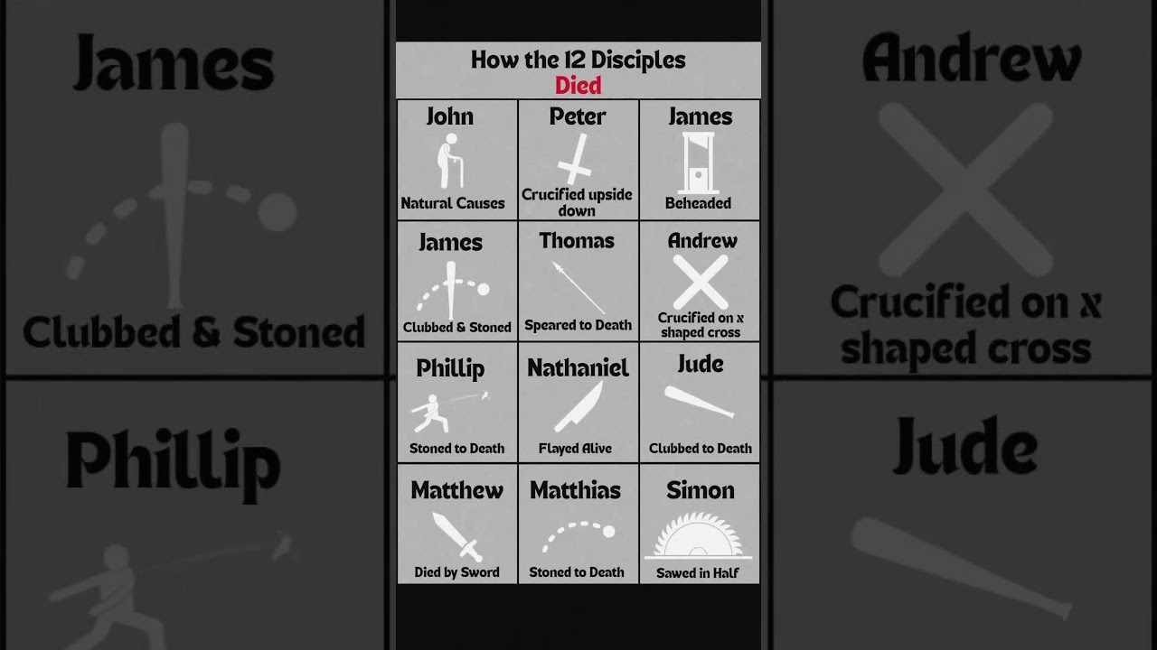 How Did the 12 Disciples Die? #bible #jesus #crucifixion #kill #apostle #disciple #judas #shorts