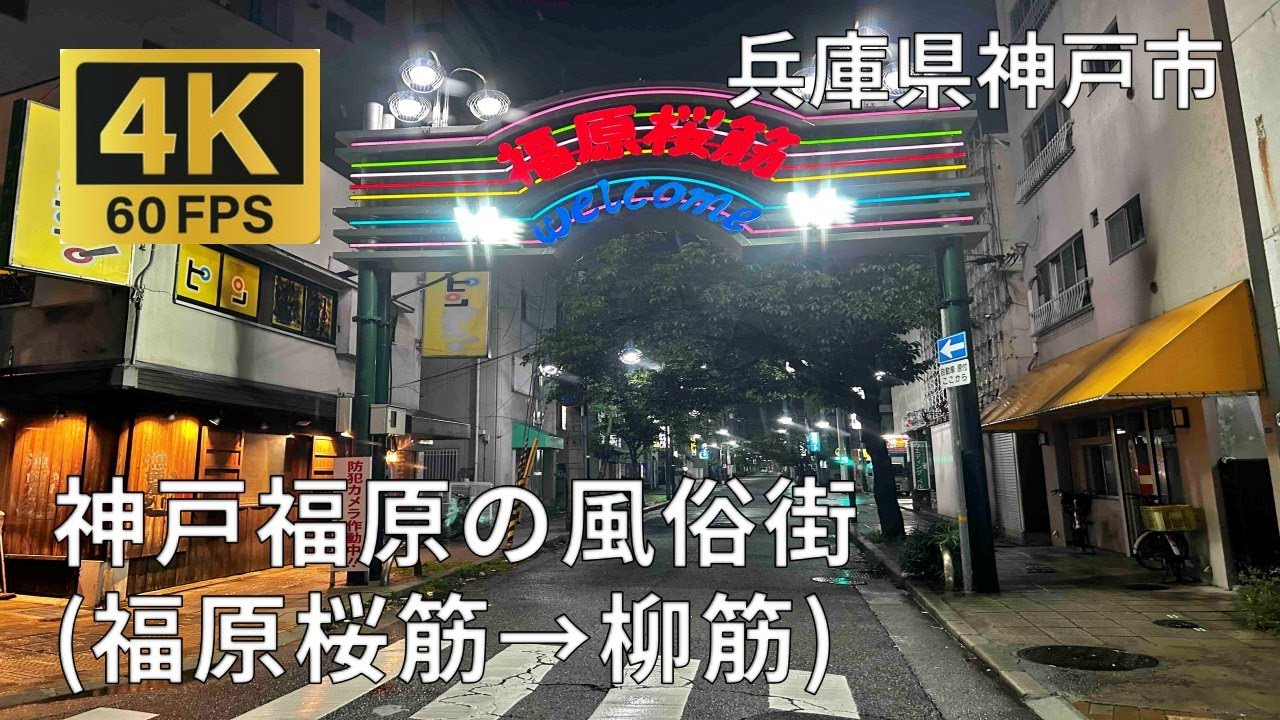 神戸福原の風俗街（福原桜筋から柳筋）のまちなみ（兵庫県神戸市）