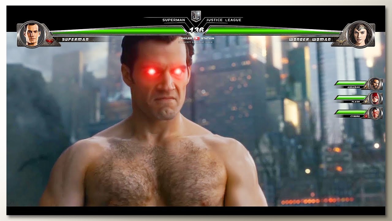 Superman vs Justice League with Healthbars