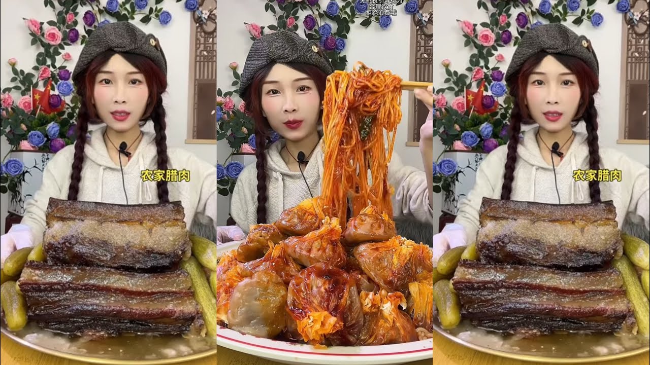 【ASMR】【MUKBANG】BBQ GIANT PORK BELLY | EATING SHOW |CHINESE MUKBANG |食べ |吃播 LOVE ASMR