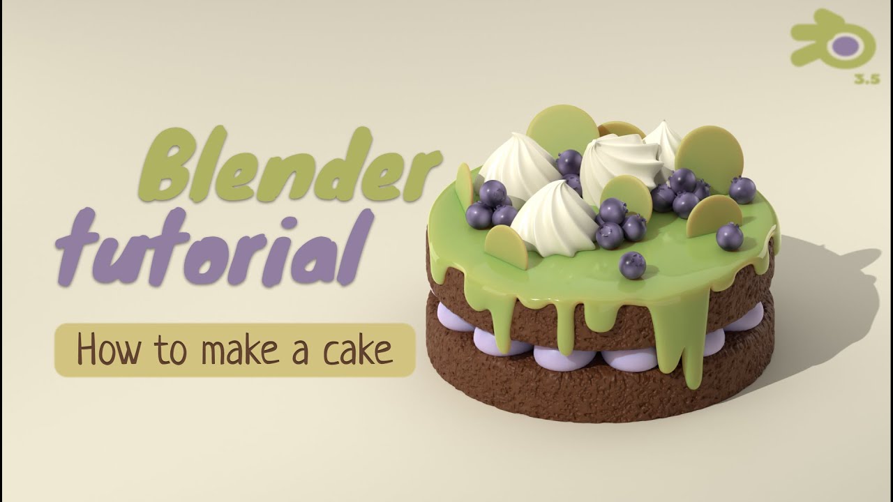 How to make a cute cake - Blender 3d tutorial for beginner