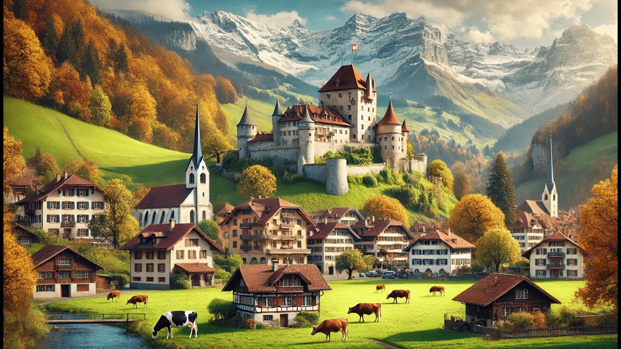 Грюйер 🇨🇭 — средневековая швейцарская деревня, которая выглядит как из сказки! 🏰