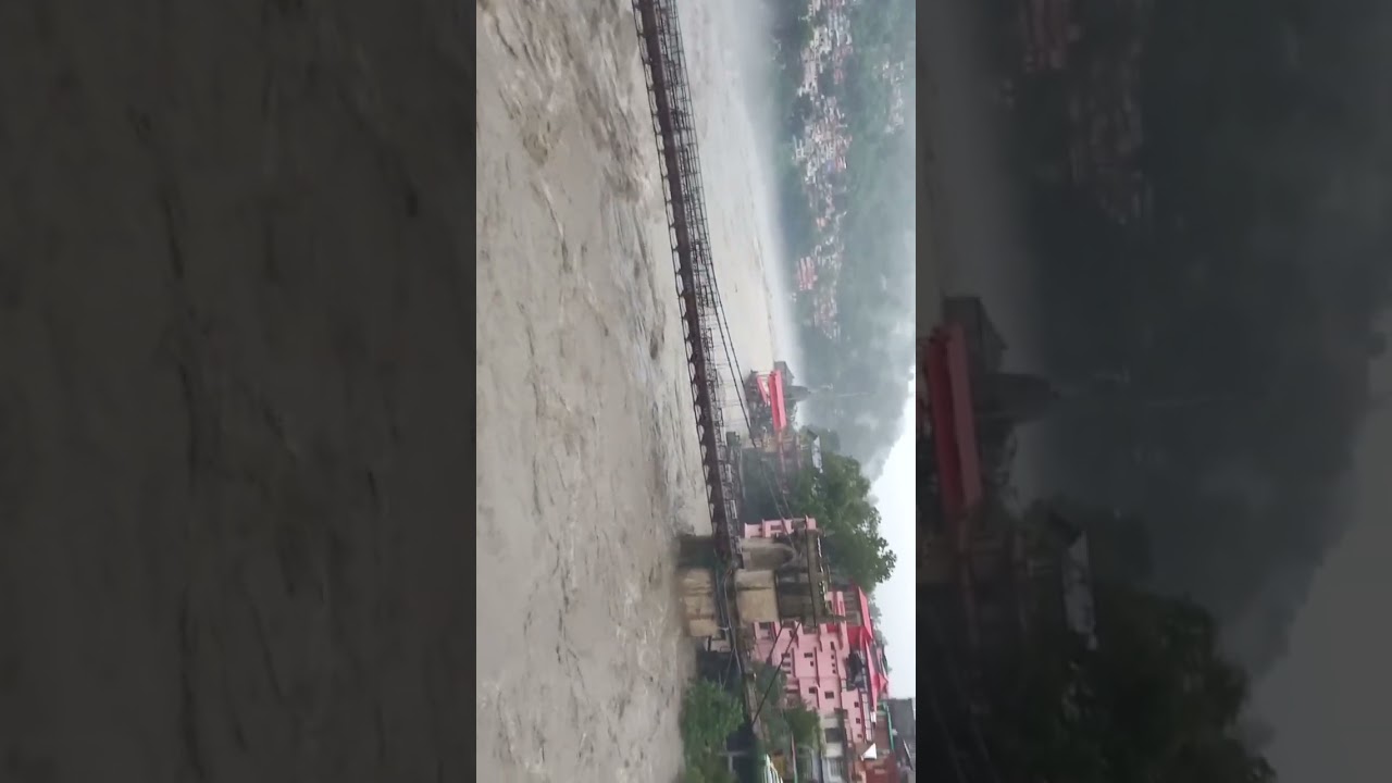 hanging victoria bridge#mandi himachal#1877#2023 flood scene#viral #new #2024 #action #himachal