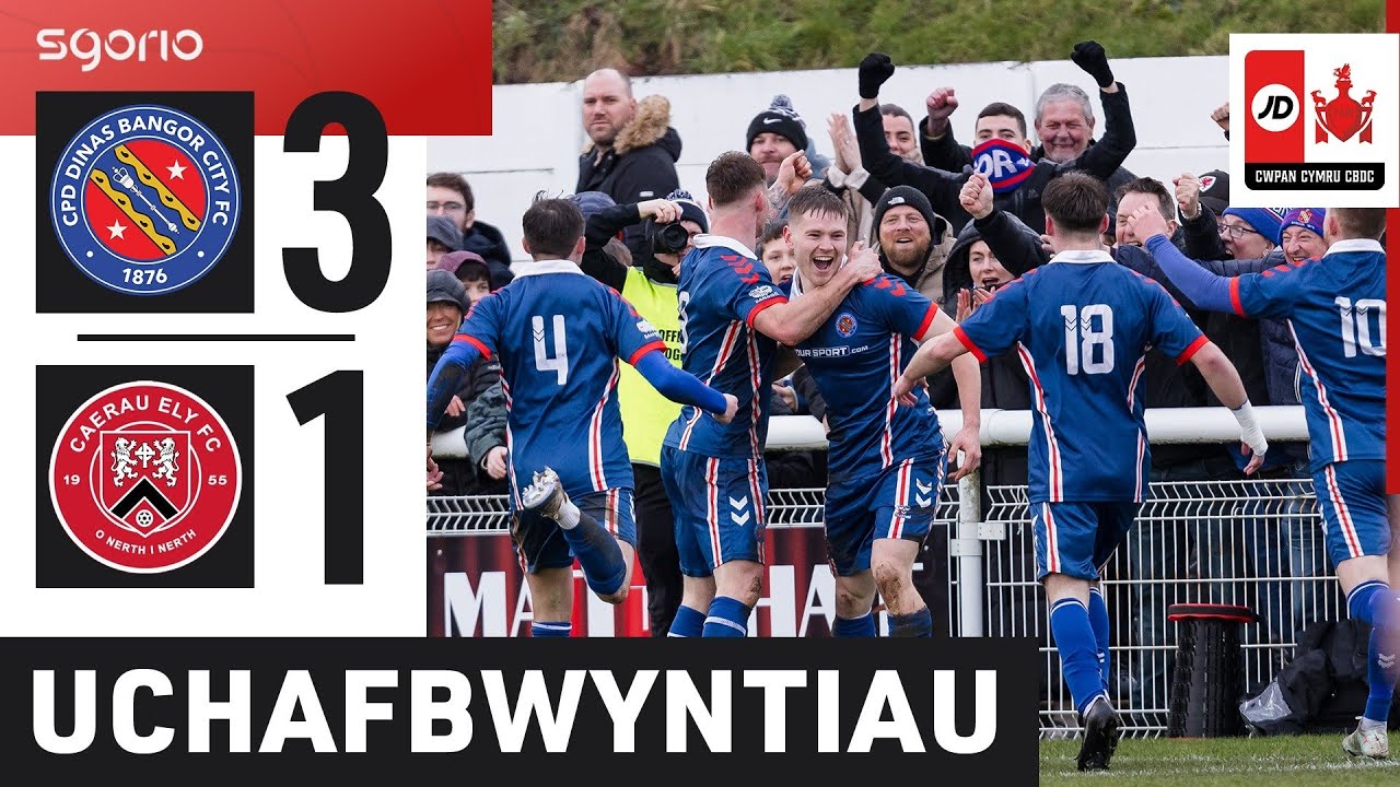 Uchafbwyntiau | Highlights: Dinas Bangor 1876 3-1 Caerau Trelái | Cwpan Cymru JD
