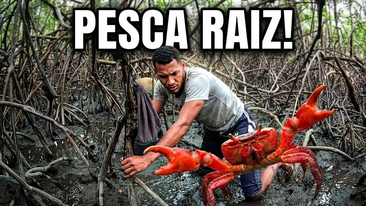 FOI DIFÍCIL, MAS DEU CERTO! CAÇA DE CARANGUEJO RAIZ NO MANGUE 🦀#caranguejo #aventura #fish 