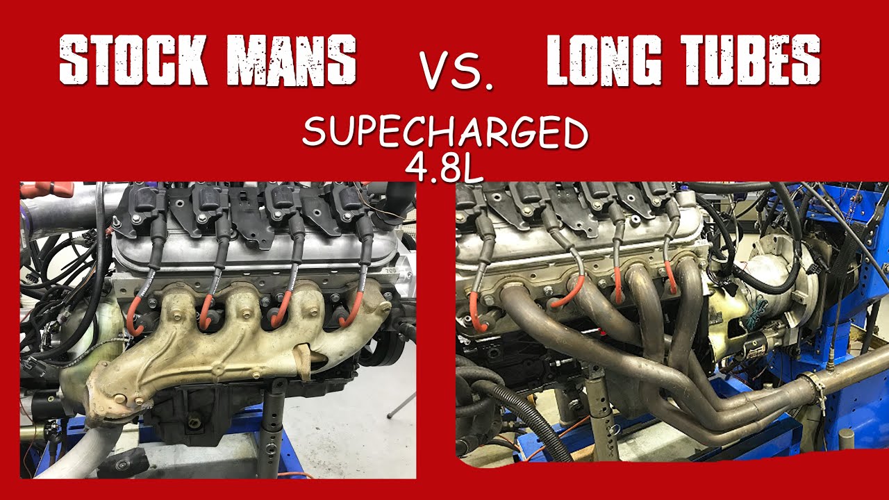 LOW BUCK, CAD BLOWER 4.8L LS EXHAUST TEST-STOCK VS LONG TUBES