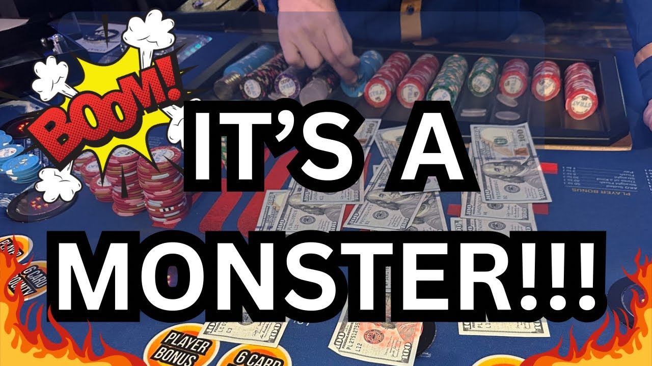 3 CARD POKER in LAS VEGAS! BOOM! IT'S A MONSTER! #StraightFlush
