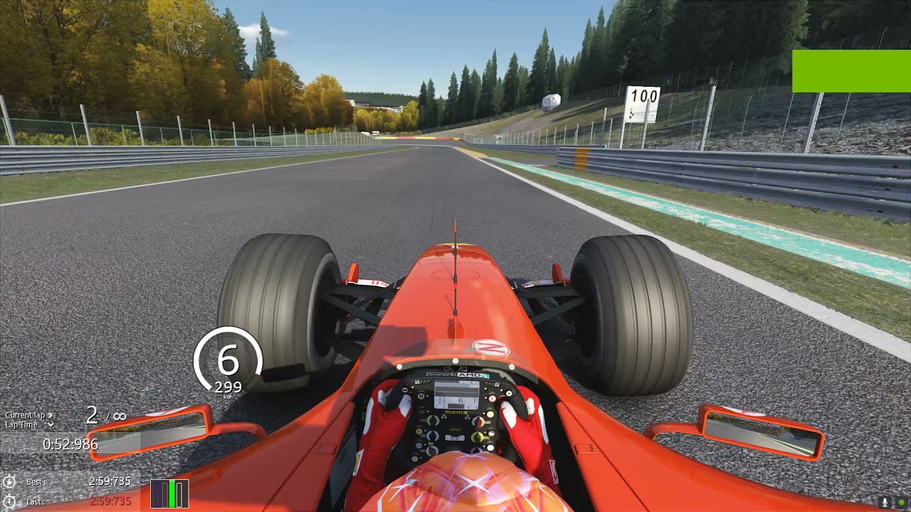 Assetto Corsa: Taking Pouhon flat in the F2004