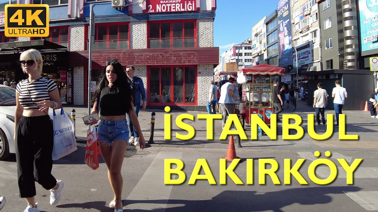 Istanbul Bakirkoy Walking Tour | Local Bazaar, Cafes, Restaurants | 4K UHD 50fps