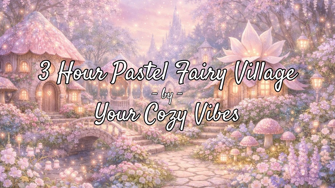 Silent Pastel Fairy Village Ambience | Cozy Fantasy Forest for Sleep, Study & Relaxation (3 Hours)