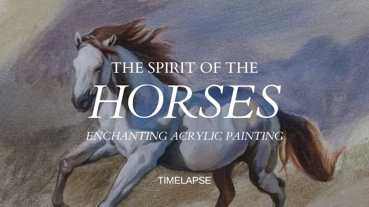 The Spirit of the Horses : Enchanting Acrylic Painting Timelapse