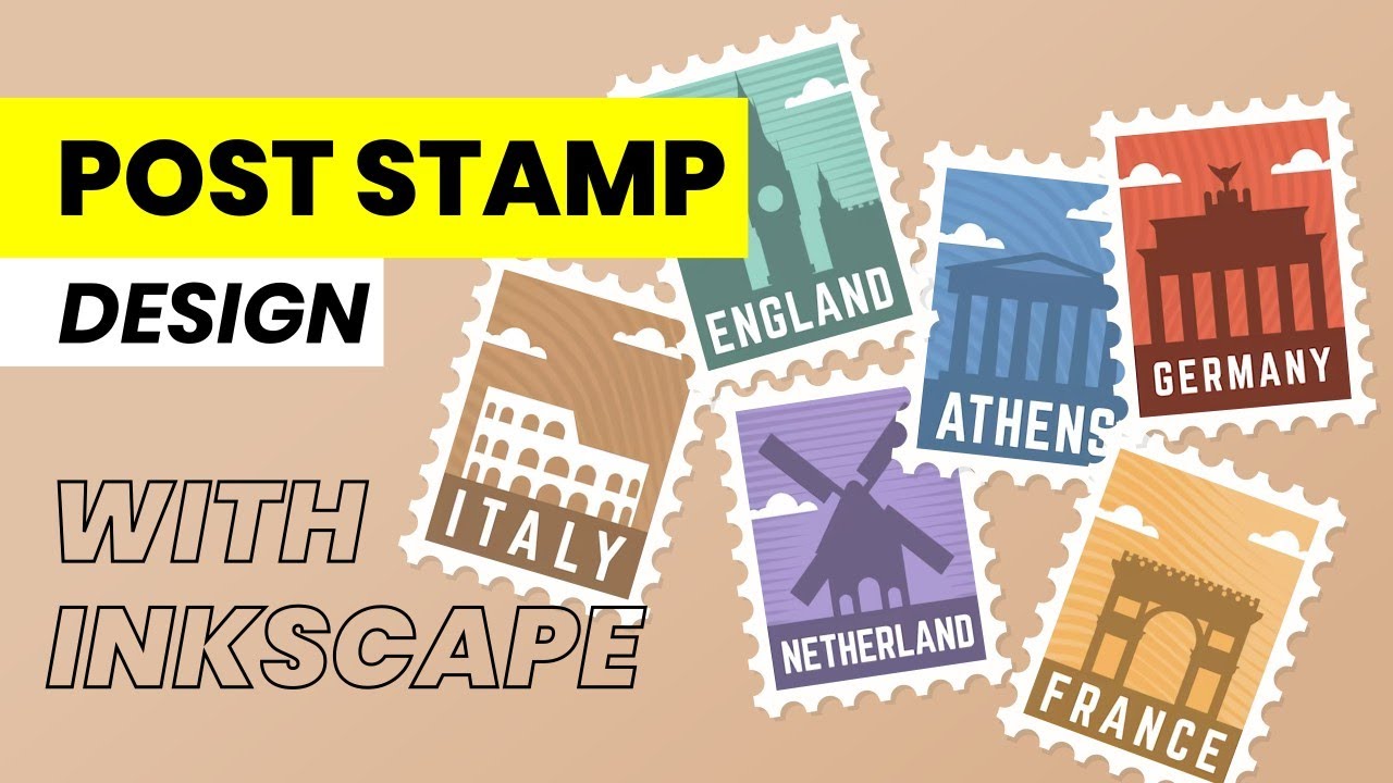 Minimalist Post Stamp Design with INKSCAPE