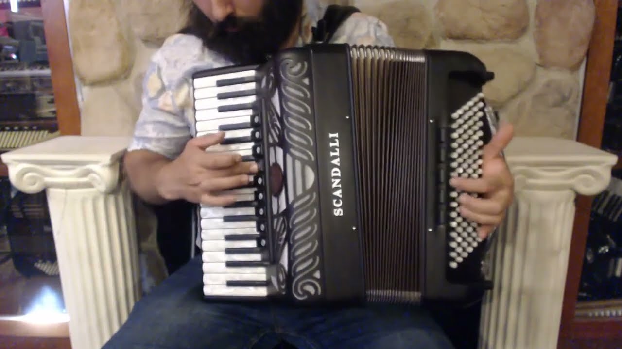 SCANTIER34ZWH - Ziricote Wood Scandalli Tierra Piano Accordion LMMH 34 96 $5499