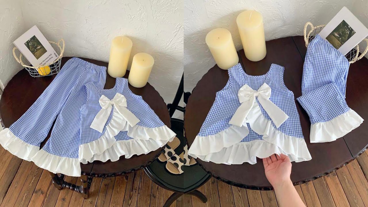 Beautiful Baby Top With Pant Cutting and Stitching | DIY Very Easy Baby Dress Cutting and Stitching