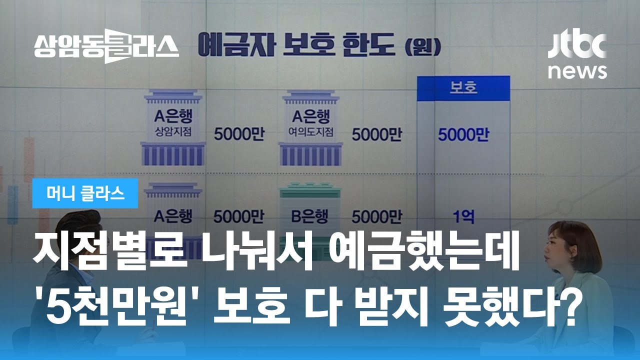 은행 파산 때 예금 5천만원 보호&hellip;'분산 가입'해야 하는 이유 / JTBC 상암동 클라스