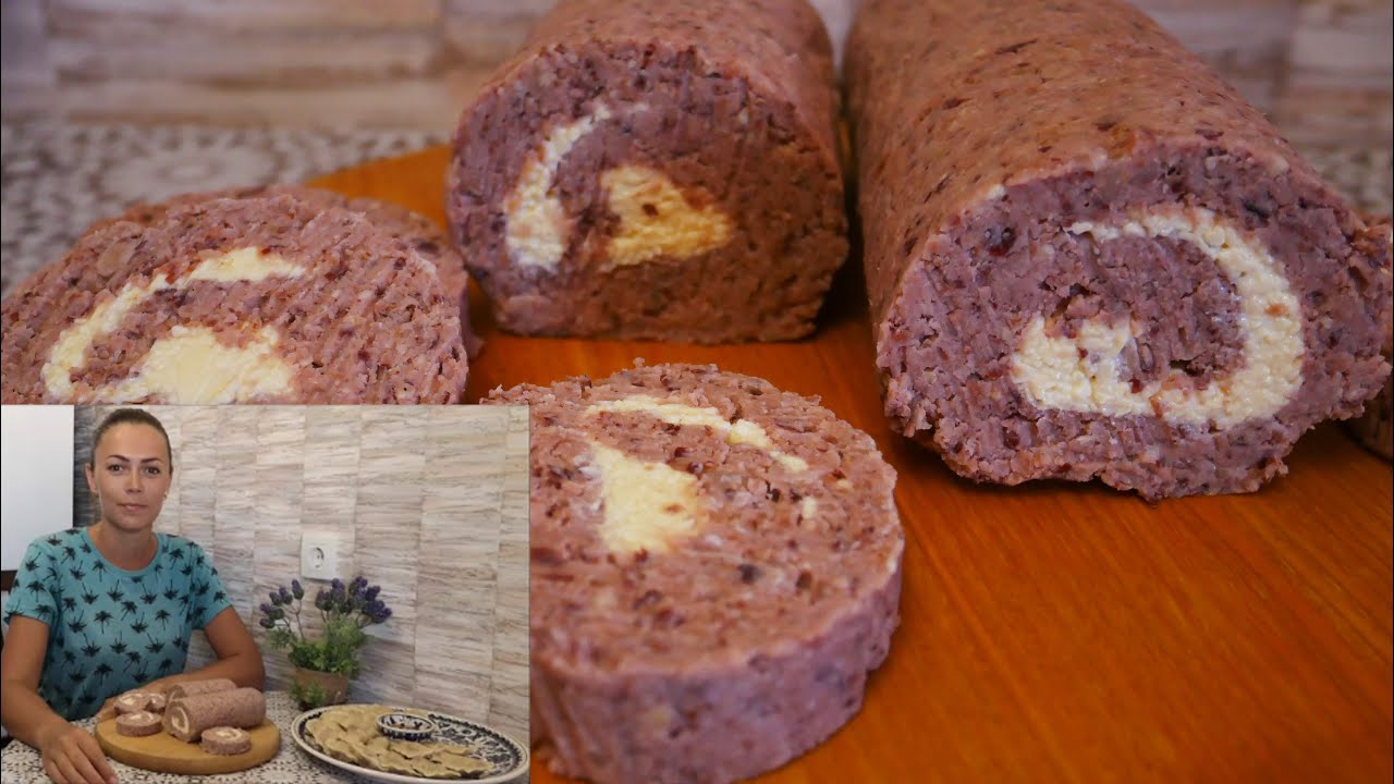 Закусочный рулет из фасоли с грецким орехом и плавленым сырком. Рецепт рулета