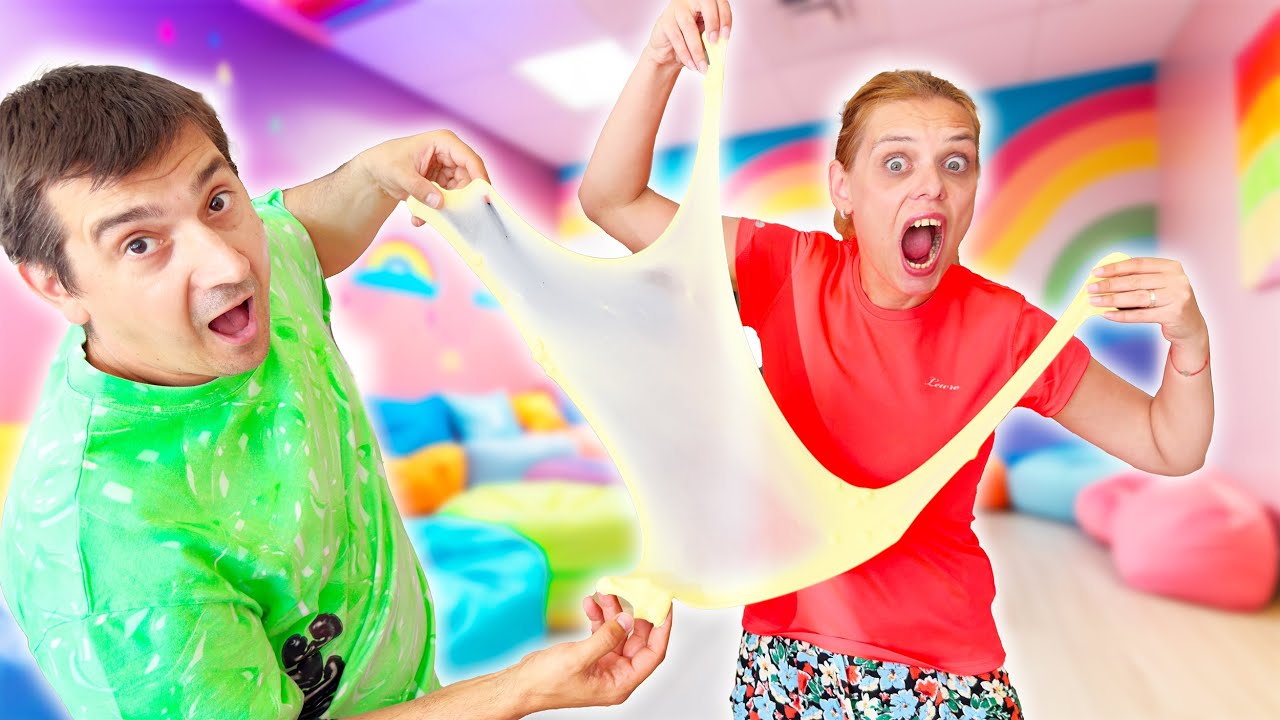 😂 MAMA și TATA se BAT pe SLIME 🫣 Cine CÂȘTIGĂ Provocarea ❓