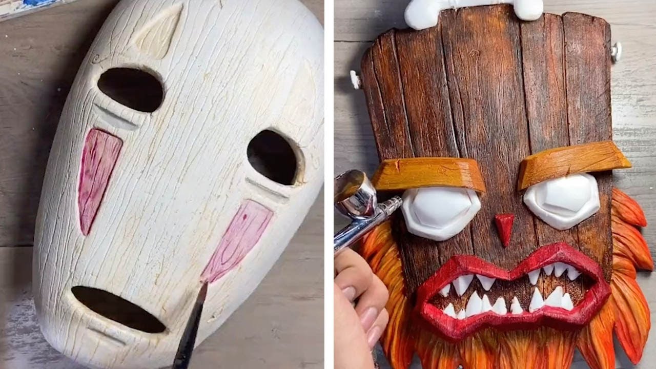 Artist Creates Clay Masks of Animated Characters