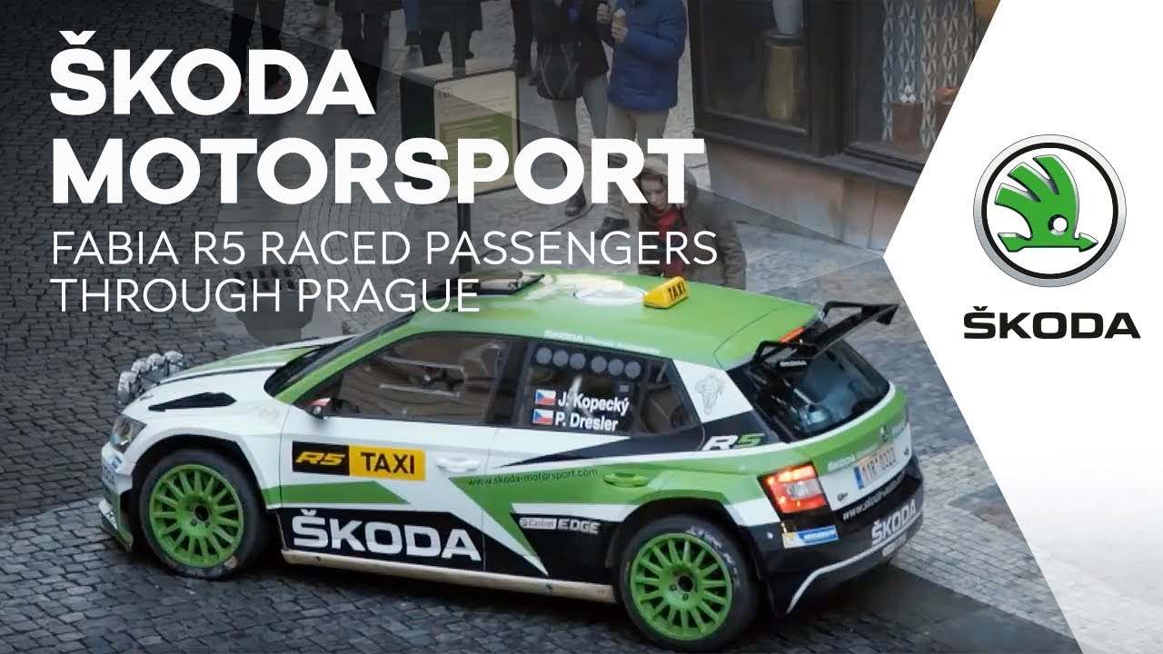 &Scaron;KODA MOTORSPORT: &Scaron;KODA FABIA R5 Raced Passengers through Prague