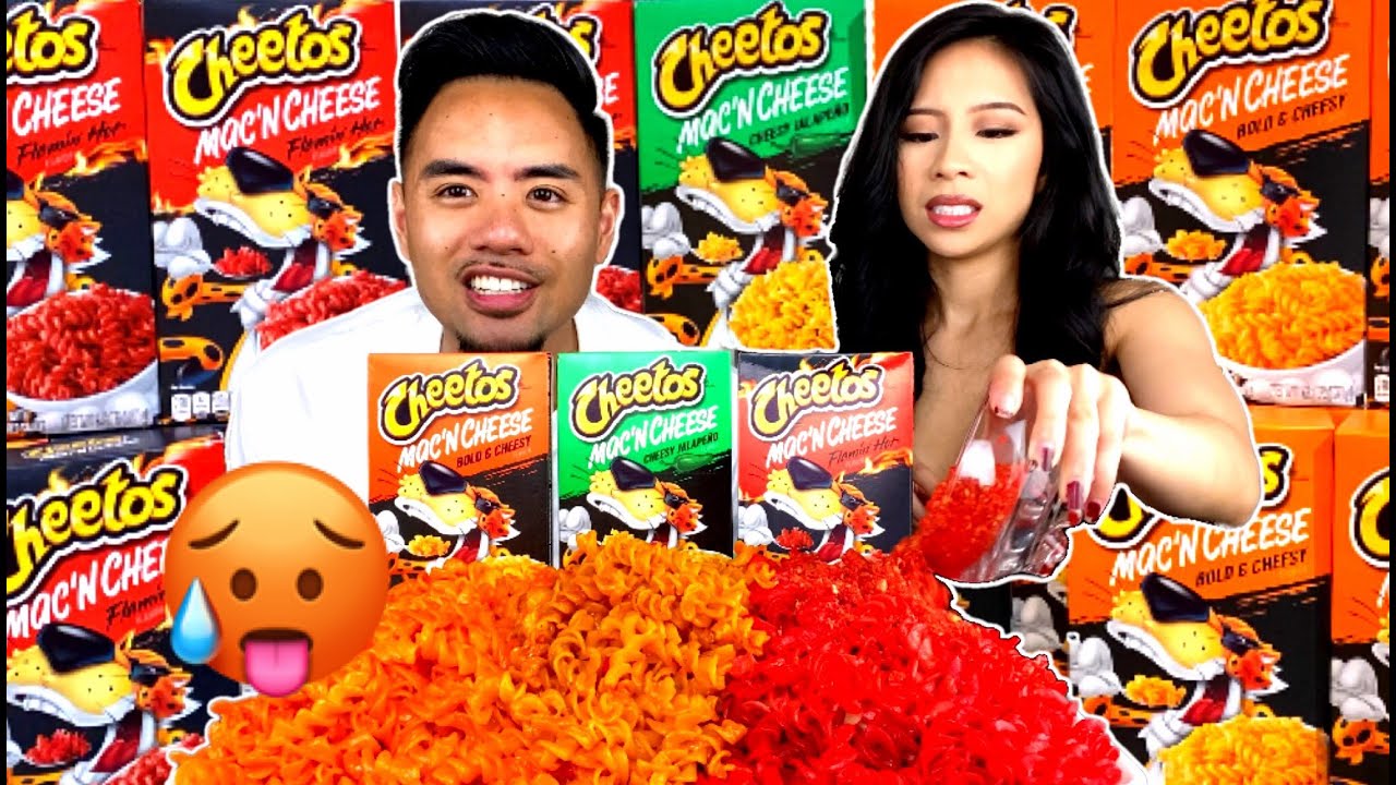 NEW CHEETOS MAC 'N CHEESE MUKBANG! Flamin' Hot + Jalapeno & Cheese + Bold & Cheesy