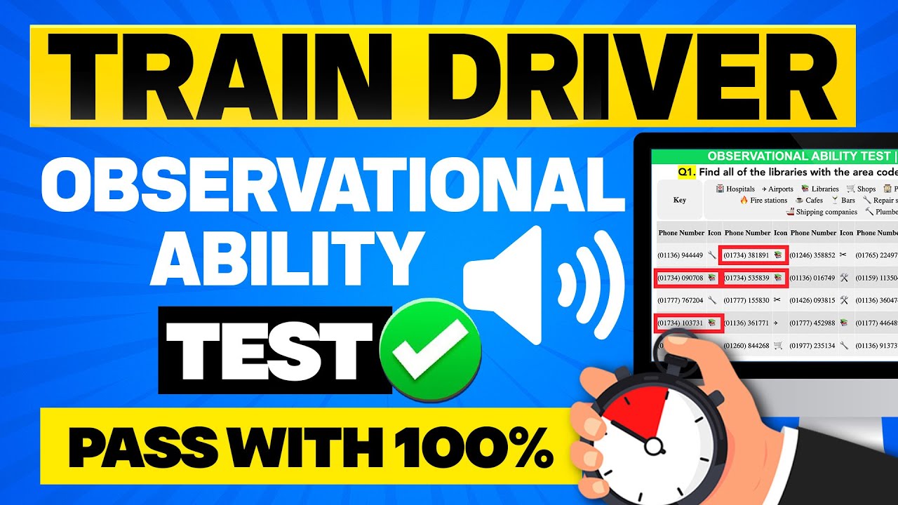 Train Driver Observational Ability Test! (How to Pass with 100%)