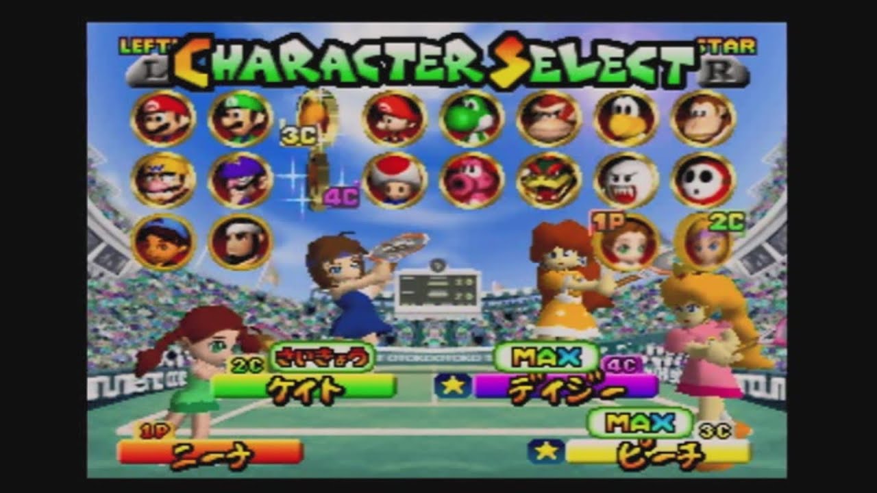 Mario Tennis 64 (Nina/Kate vs Peach/Daisy) GBC characters