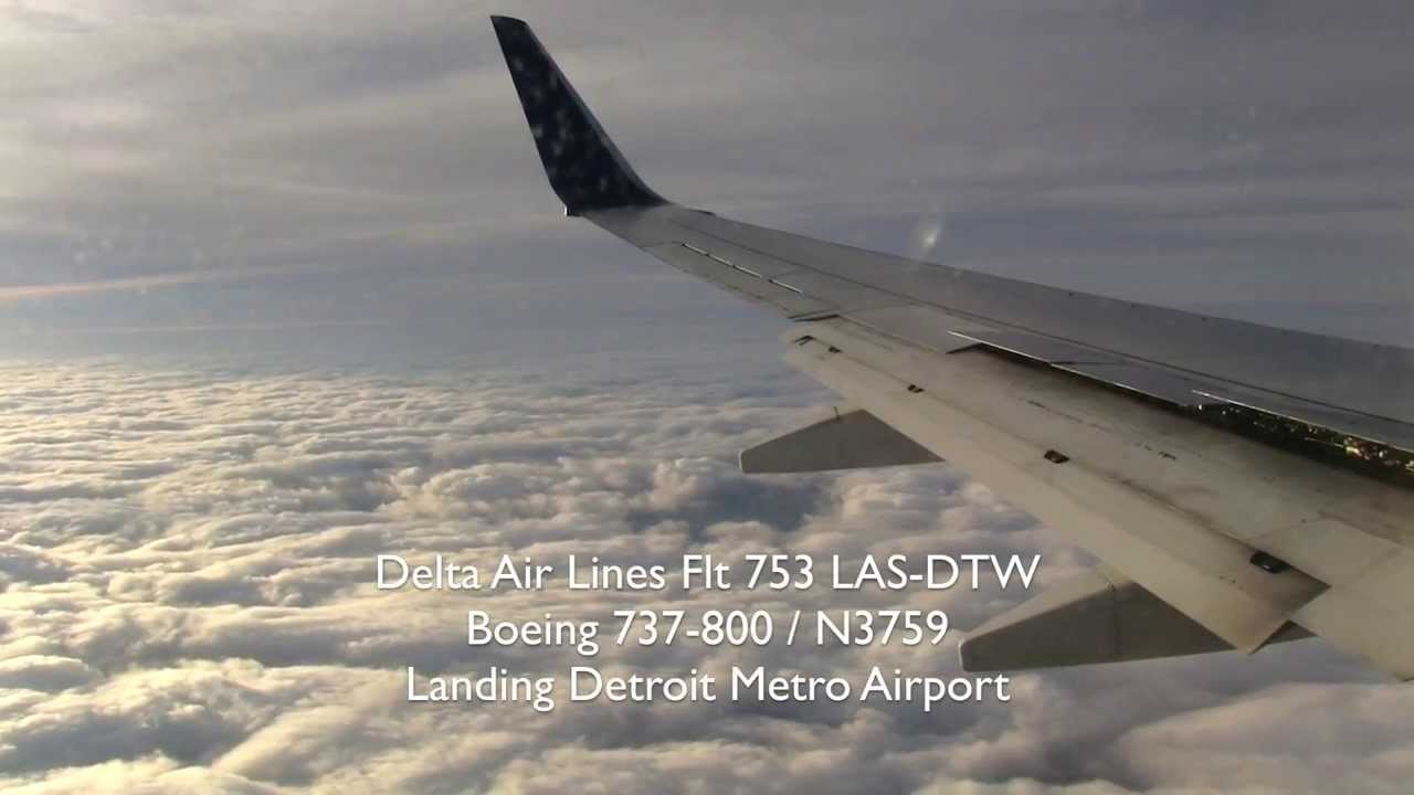 Delta 737-800 Landing Detroit Metro DTW
