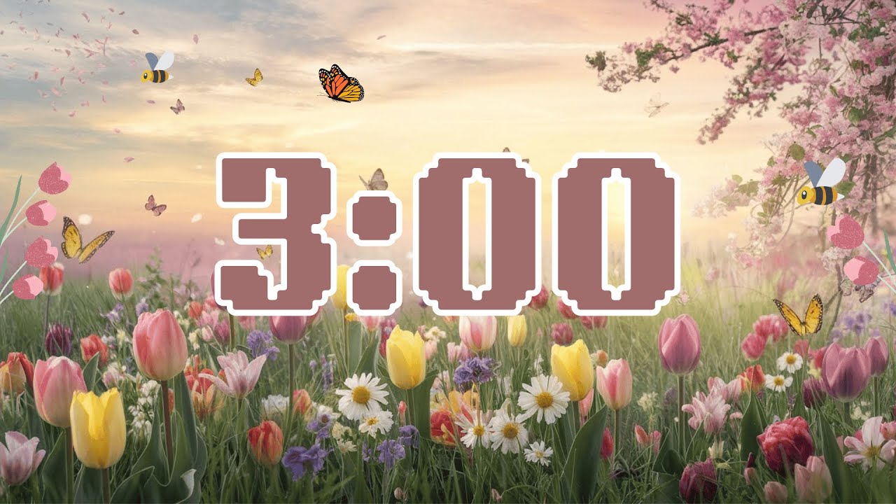 🌸 3-Minute Spring Timer ⏳ | Relaxing Nature Sounds & Blooming Spring Background 🌿🌼
