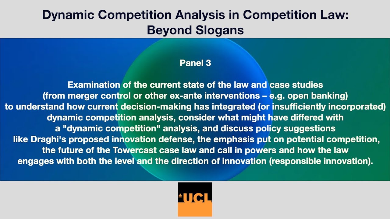 PANEL 3:  Dynamic Competition Analysis in Competition Law: Beyond Slogans