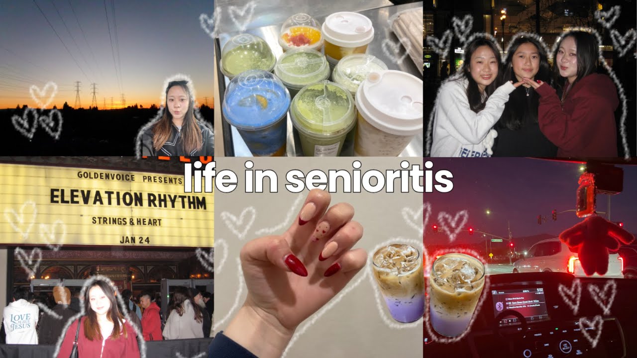 [vlog] WEEK OF SENIORITIS | elevation rhythm concert, school, friends, doing my own nails!! 